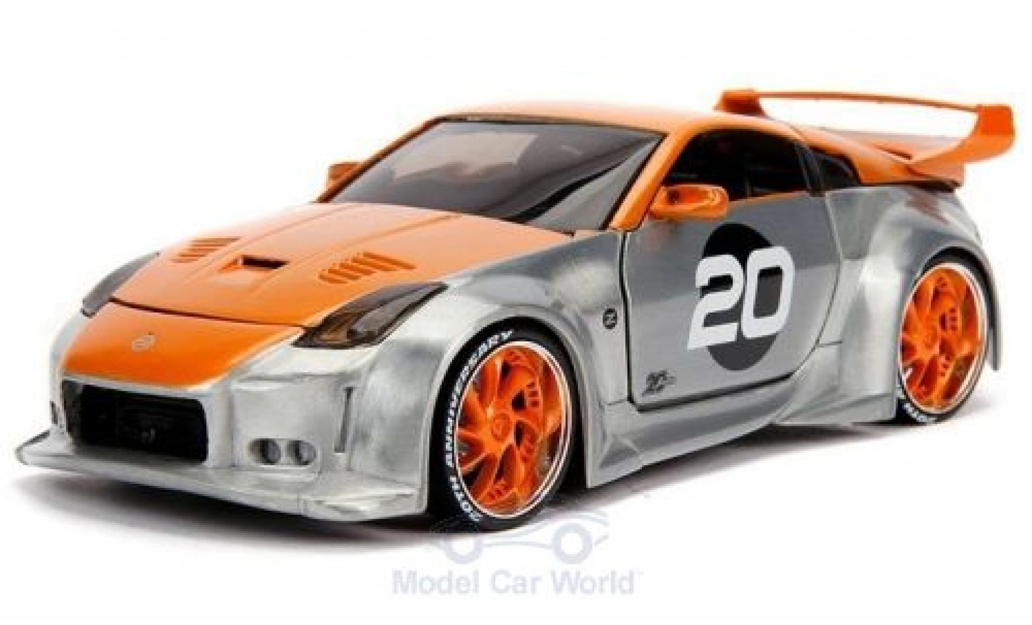 Nissan 350Z 1/24 Jada Toys grigio/orange 2003 modellino in miniatura