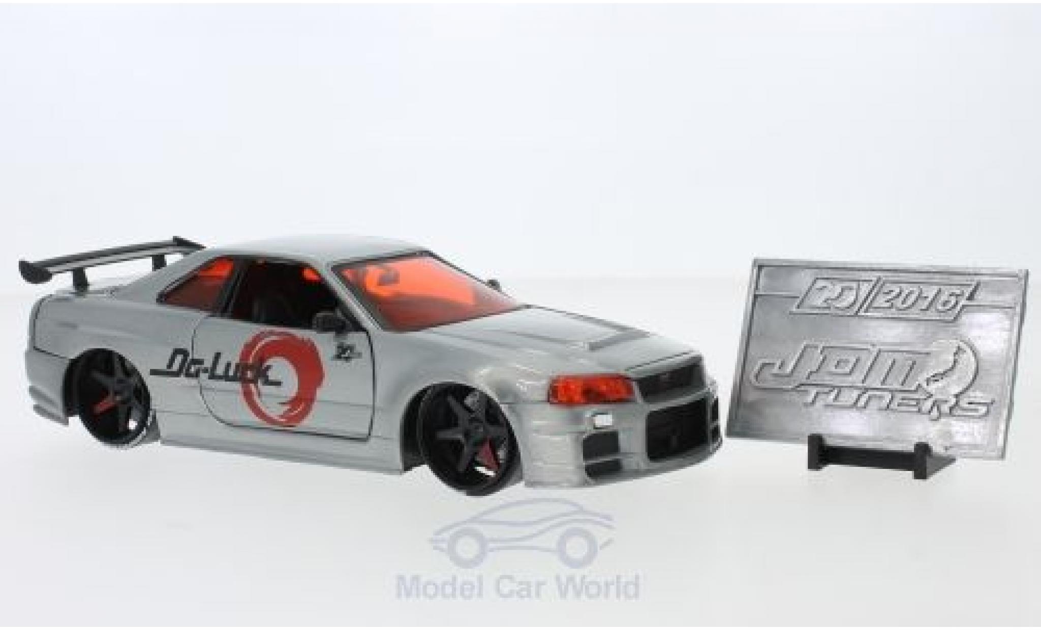 Nissan Skyline 1/24 Jada Toys GTR (R34) grigio RHD 2002 modellino in miniatura