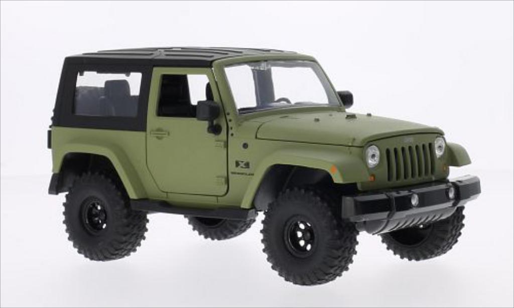 Jeep Wrangler 1/24 Jada Toys matt-oliv/nero 2007 modellino in miniatura