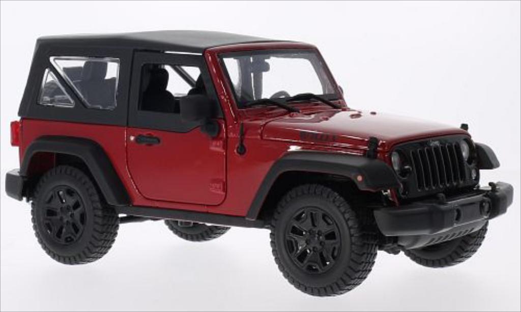 Jeep Wrangler 1/18 Maisto rosso/nero 2014 modellino in miniatura