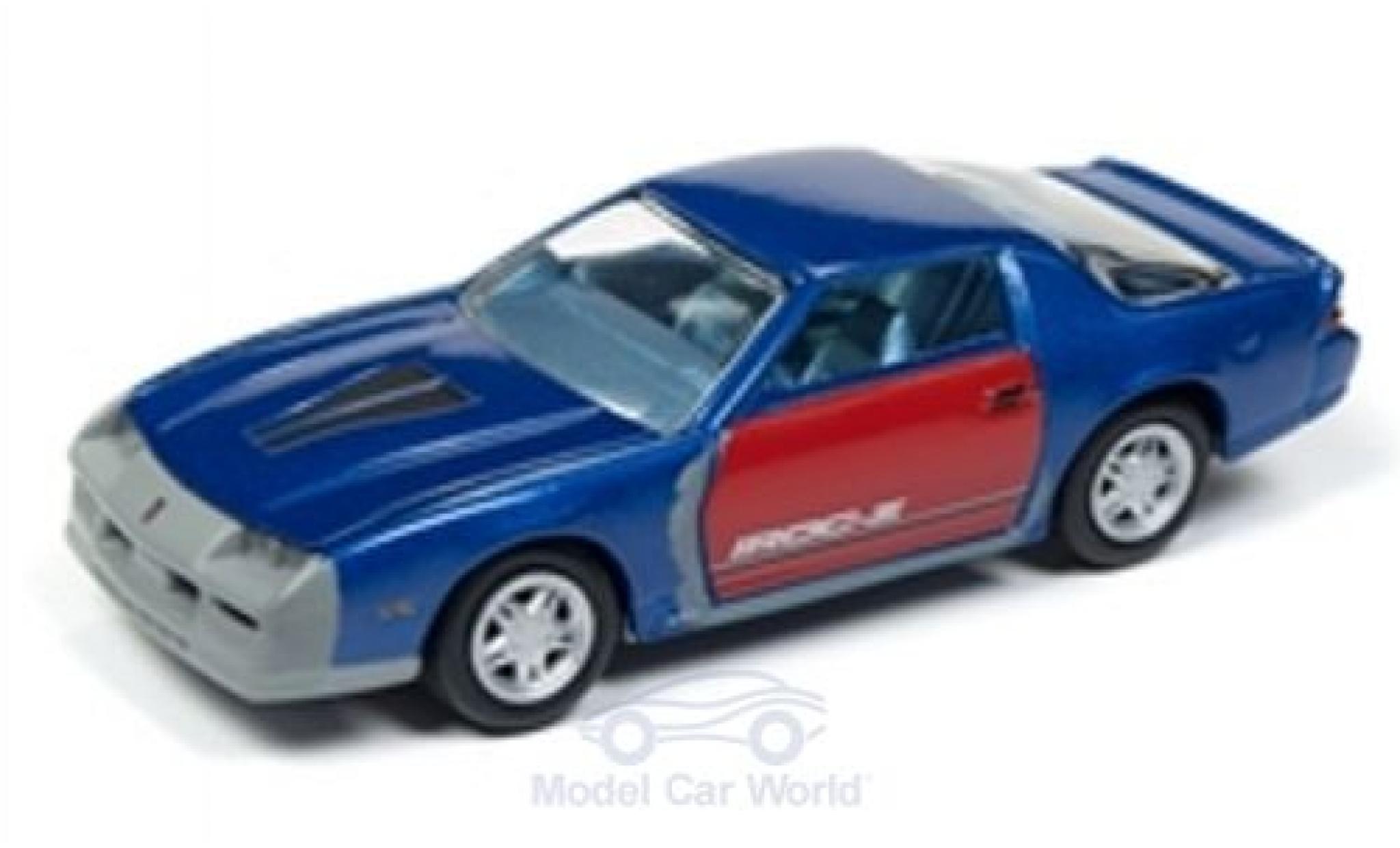 Chevrolet Camaro Z28 1/64 Johnny Lightning Z28 IROC-Z metallico blu/rosso 1987 Tuning modellino in miniatura