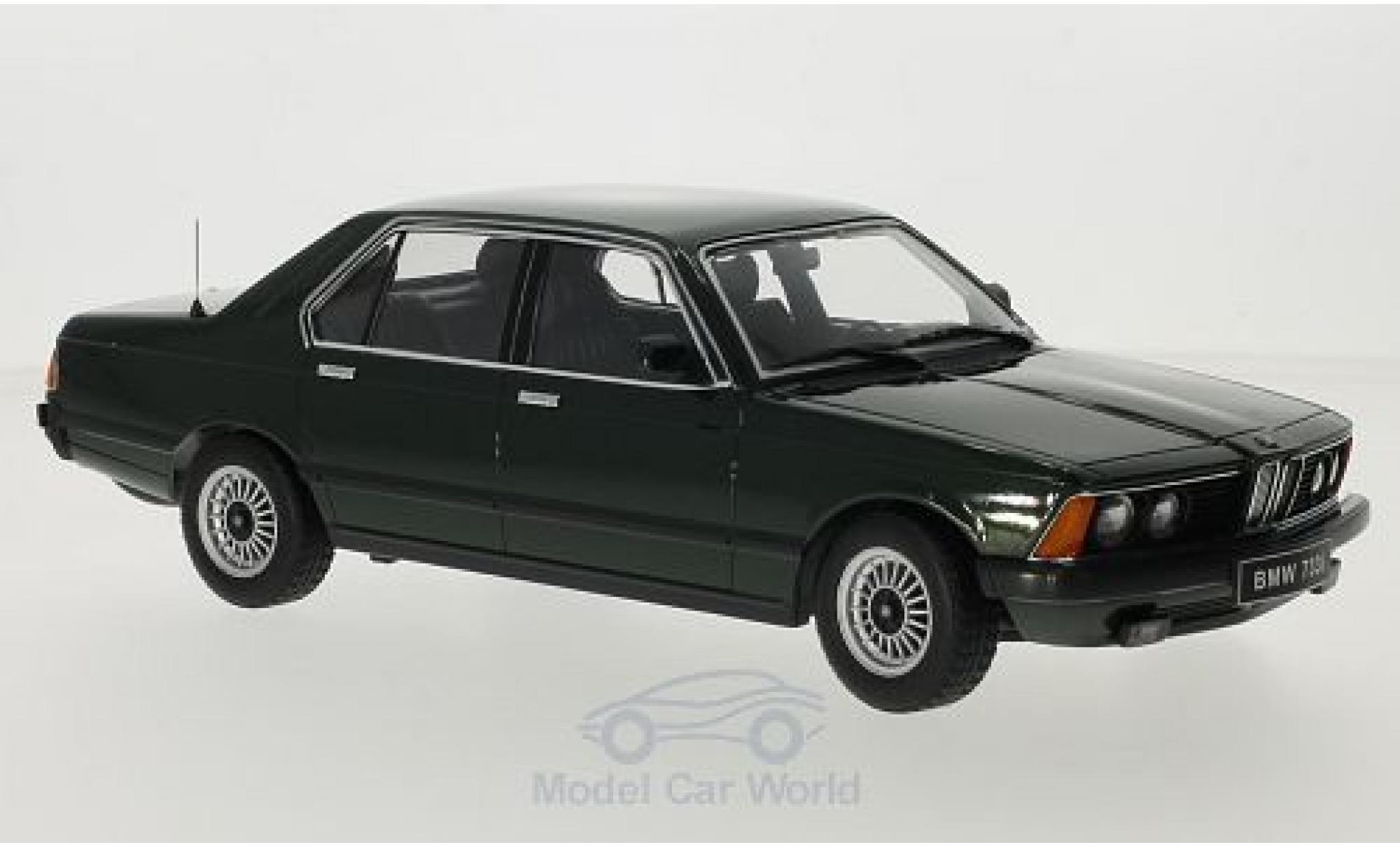 Bmw 733 1/18 KK Scale i (E23) metallico verde 1977 Türen und Hauben sind nicht zu öffnen modellino in miniatura