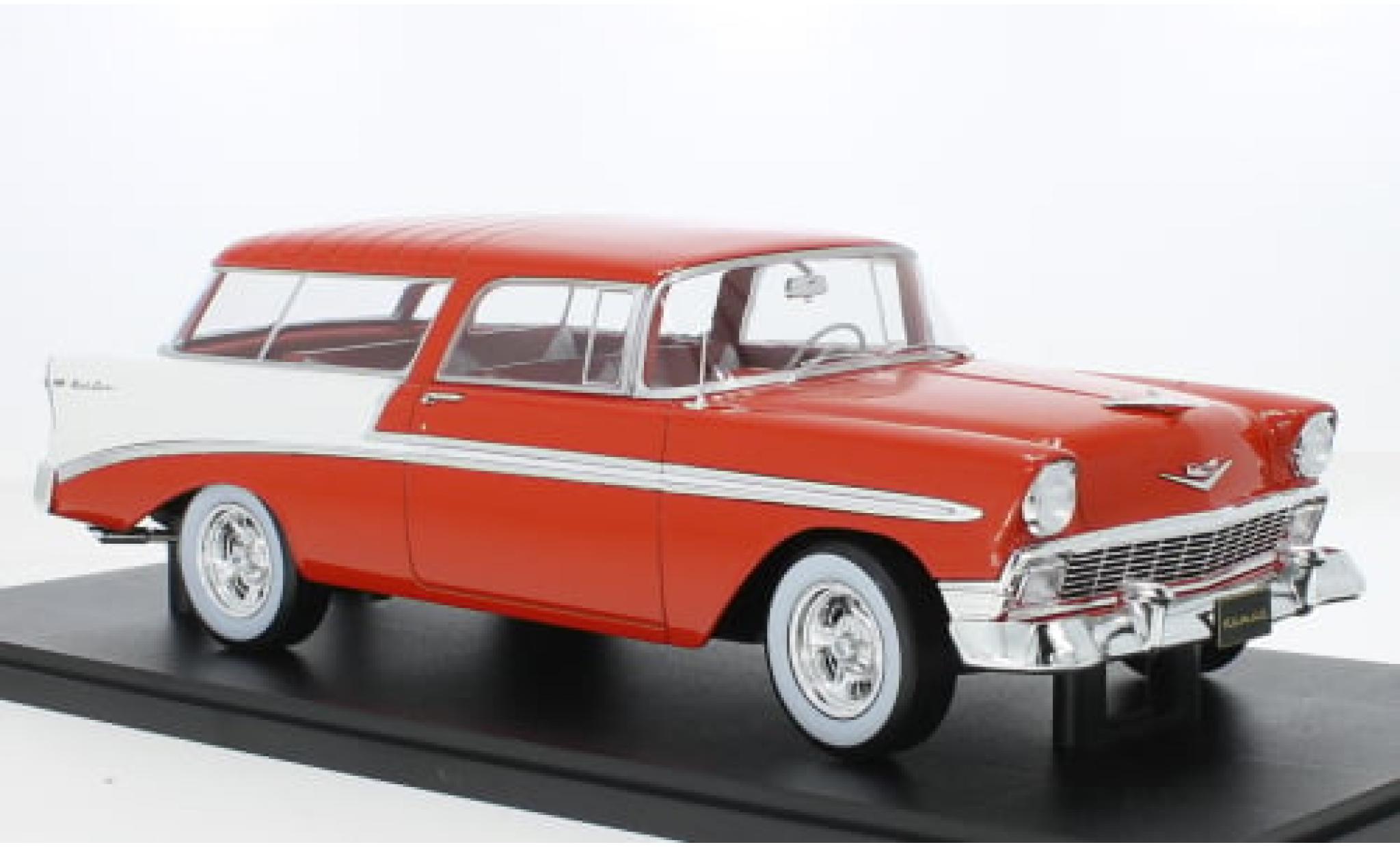 Chevrolet Bel Air 1/18 KK Scale Nomad Custom rot/weiss 1956 1:18 modellino in miniatura
