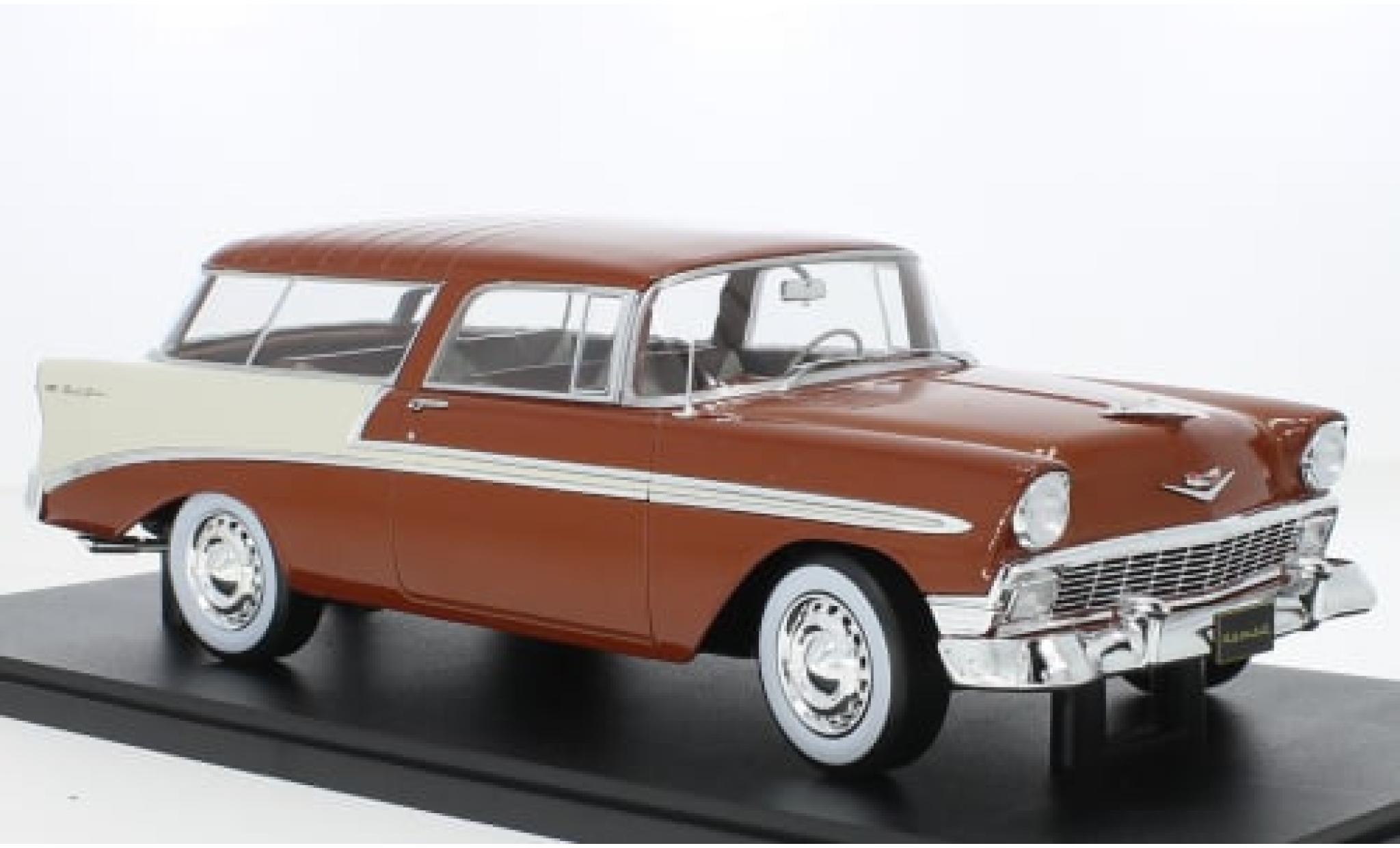 Chevrolet Bel Air 1/18 KK Scale Nomad metallise braun/beige 1956 1:18 modellino in miniatura