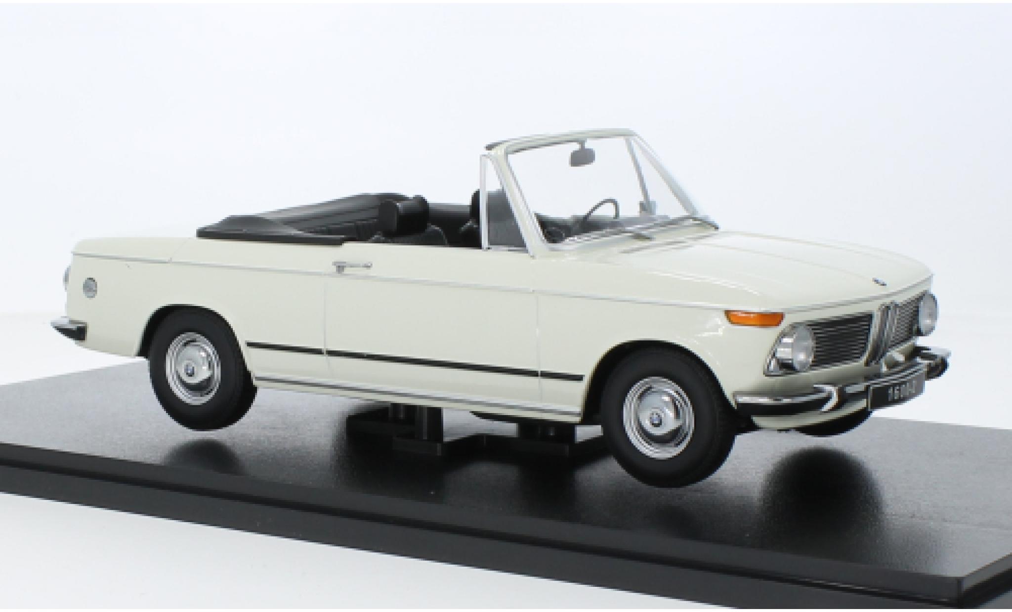 Bmw 1600 1/18 KK Scale -2 cabriolet bianco 1968 modellino in miniatura