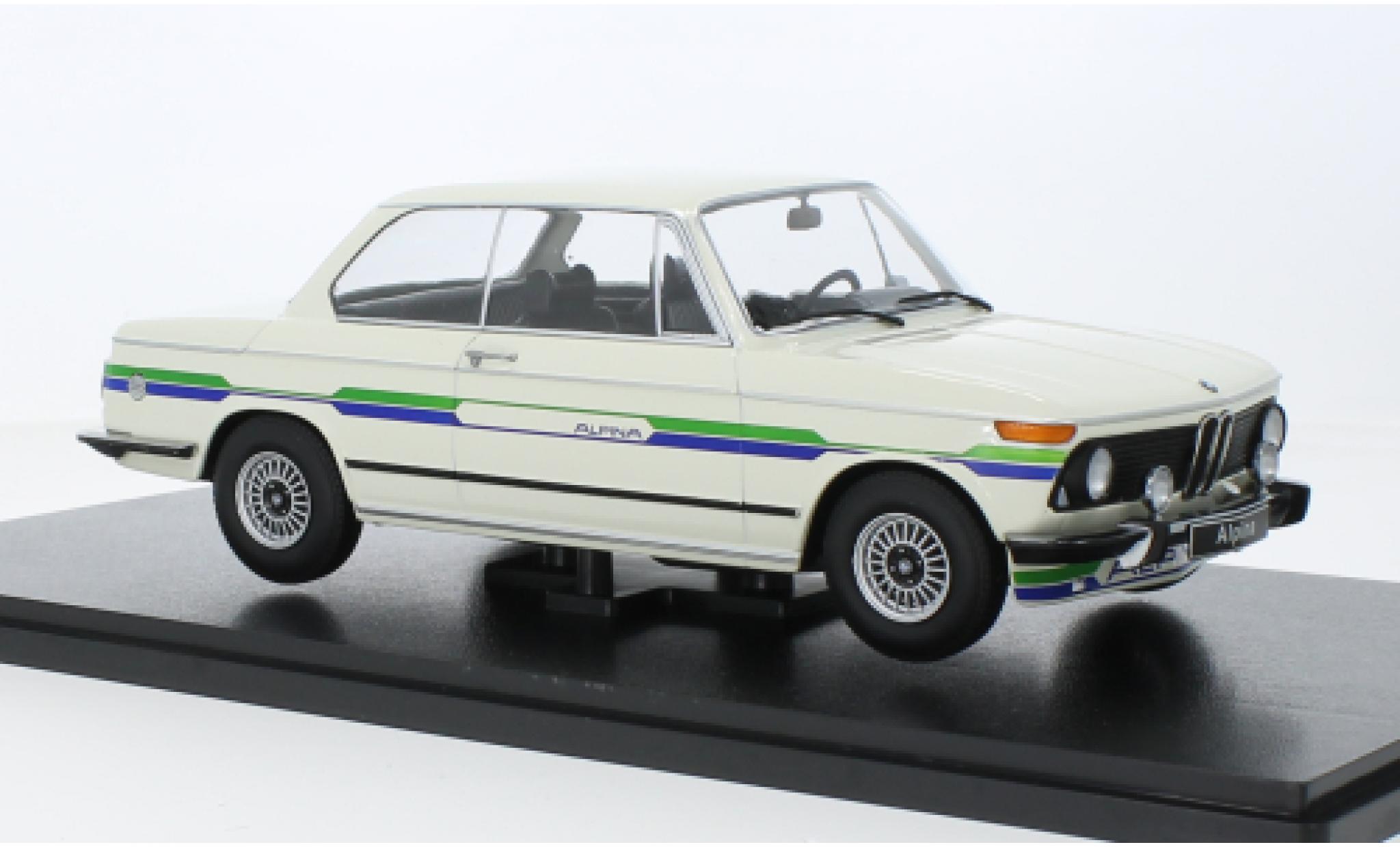 Bmw 2002 1/18 KK Scale Alpina bianco/Décorer 1974 modellino in miniatura