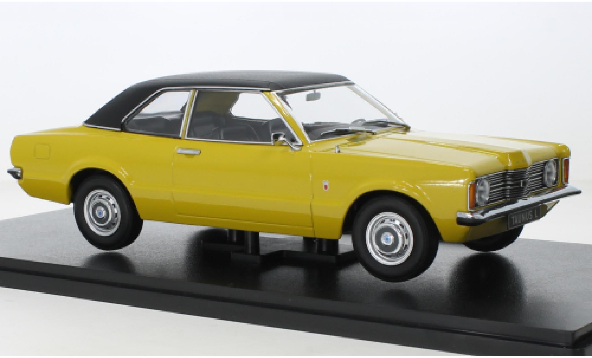 Ford Taunus 1/18 KK Scale 1300 L (TC1) giallo/nero 1971 modellino in miniatura