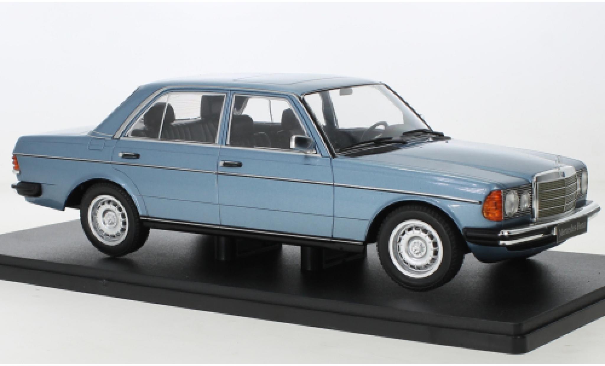 Mercedes 230 1/18 KK Scale E (W123) metallise blu 1975 modellino in miniatura