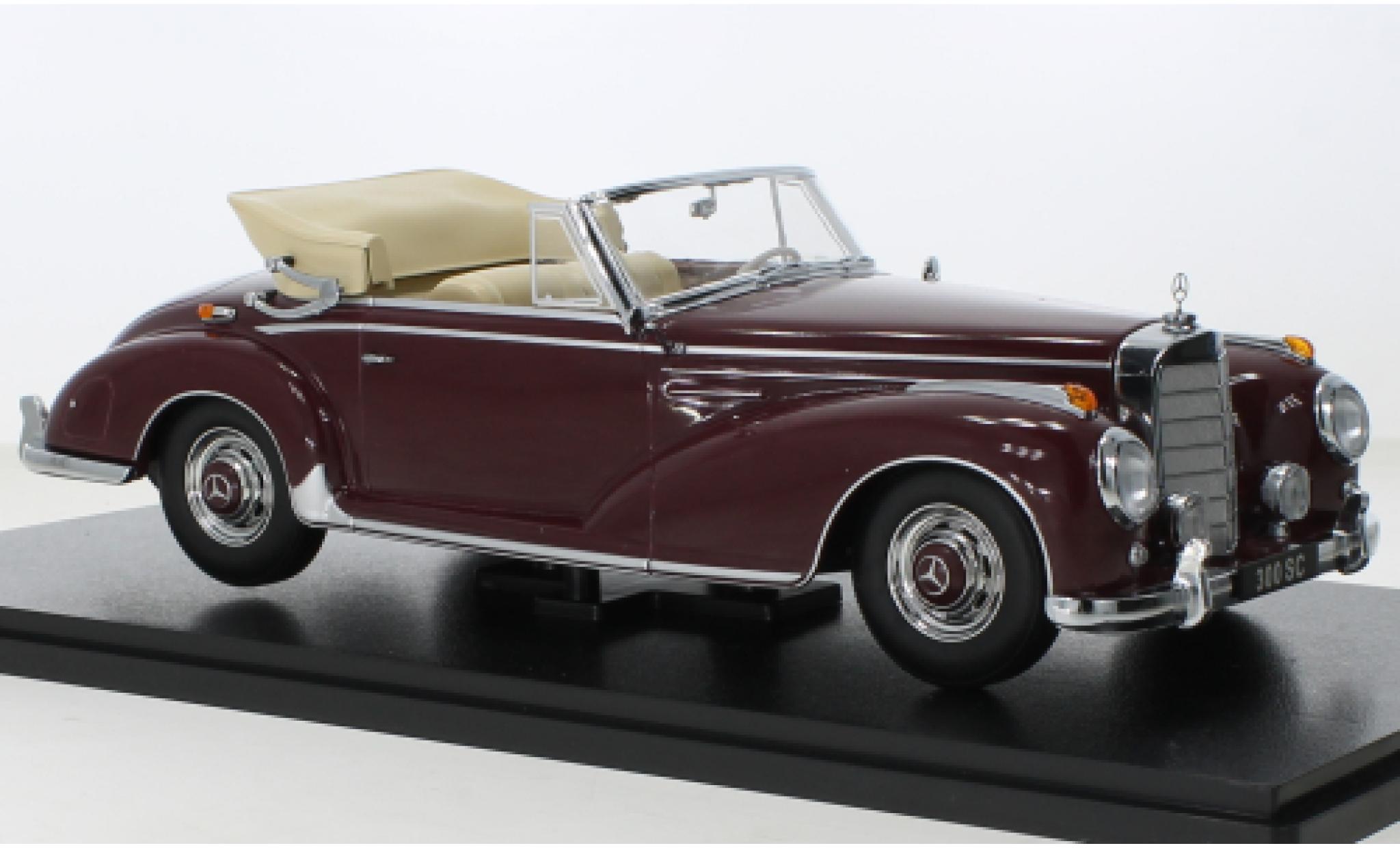 Mercedes 300 1/18 KK Scale SC (W188) Cabriolet rosso 1957 modellino in miniatura