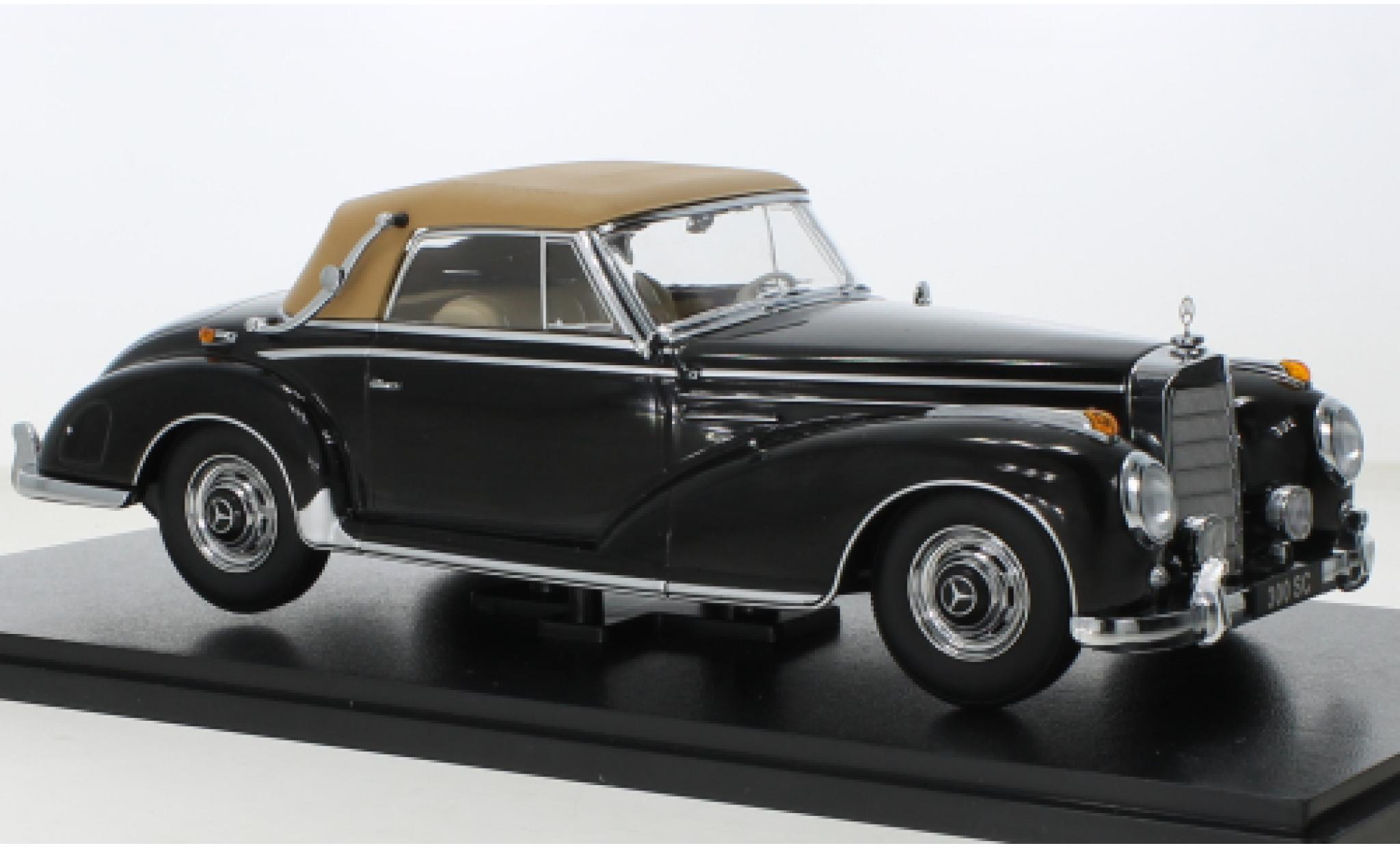 Mercedes 300 1/18 KK Scale SC (W188) Cabriolet nero/beige 1957 modellino in miniatura