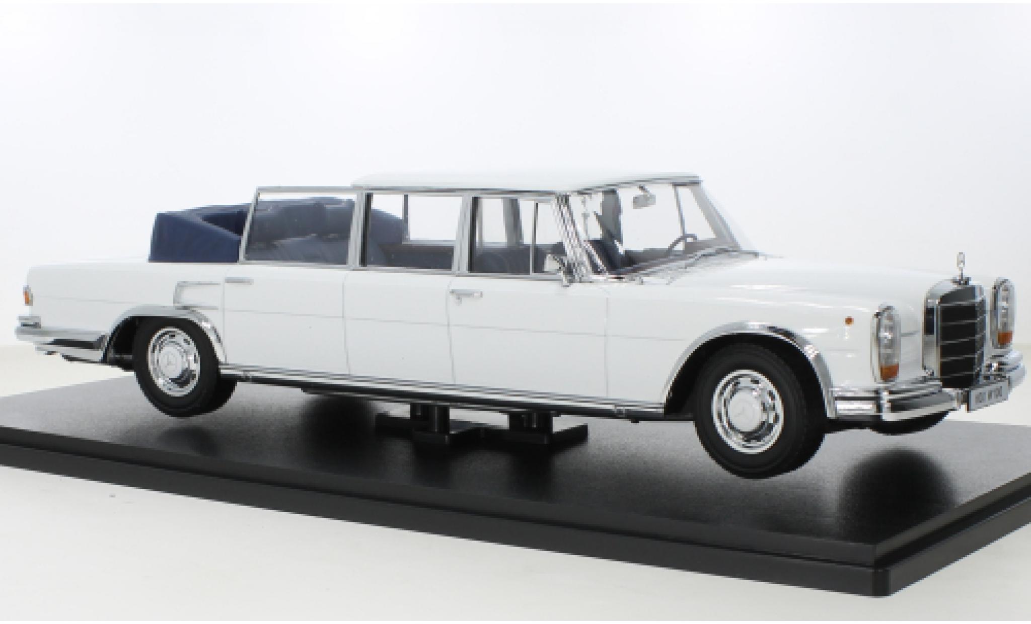 Mercedes 600 1/18 KK Scale (W100) Landaulet bianco/blu 1964 modellino in miniatura