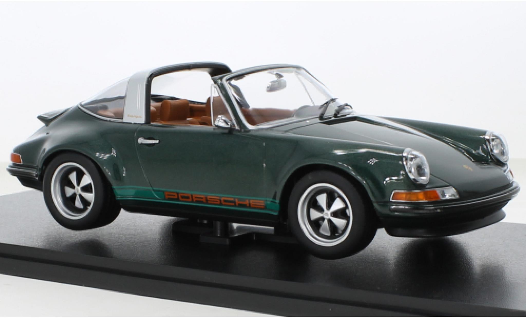 Porsche 911 1/18 KK Scale Targa Singer metallise verde foncé/Décorer modellino in miniatura