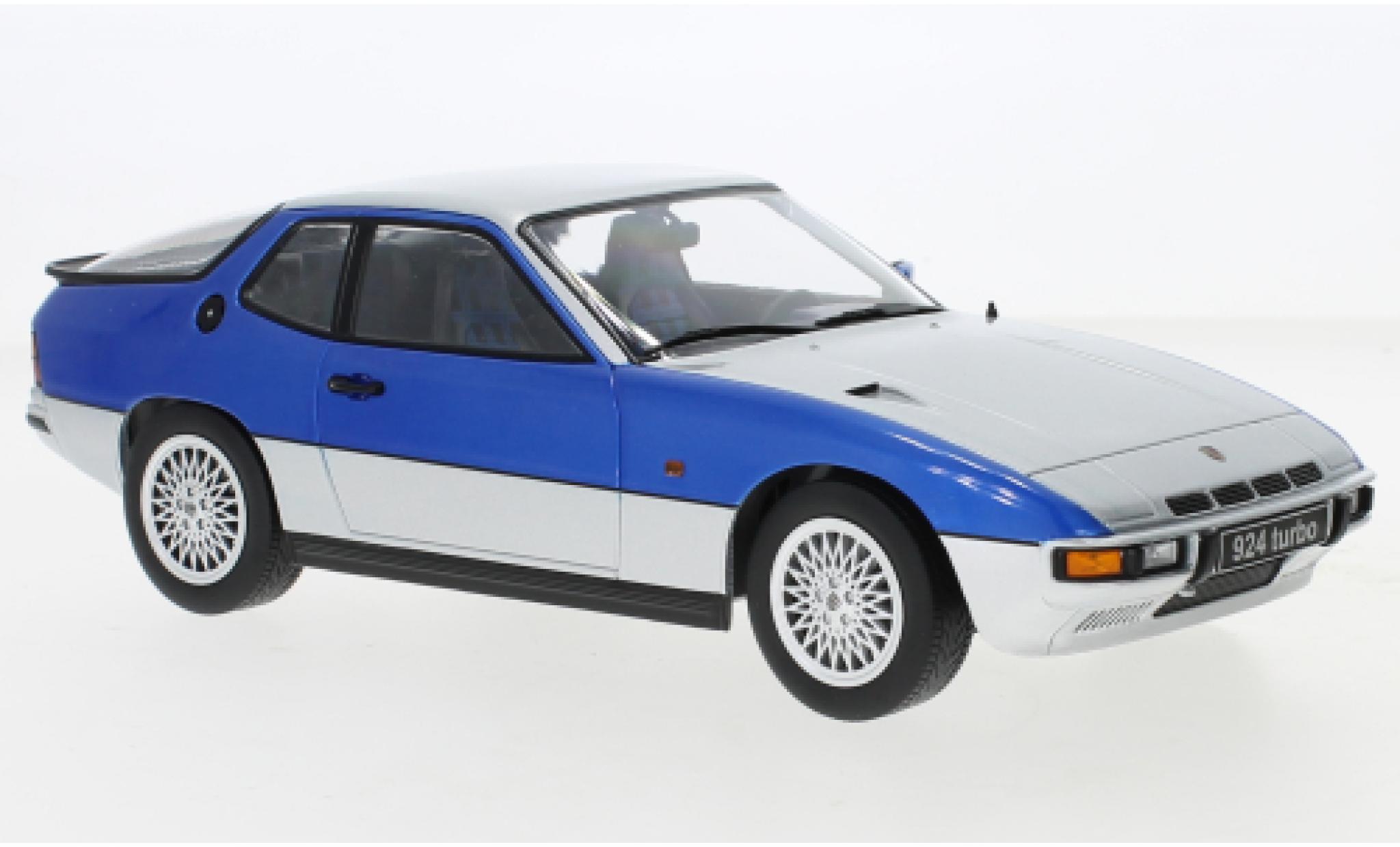 Porsche 924 1/18 KK Scale Turbo grigio/metallise blu 1986 modellino in miniatura