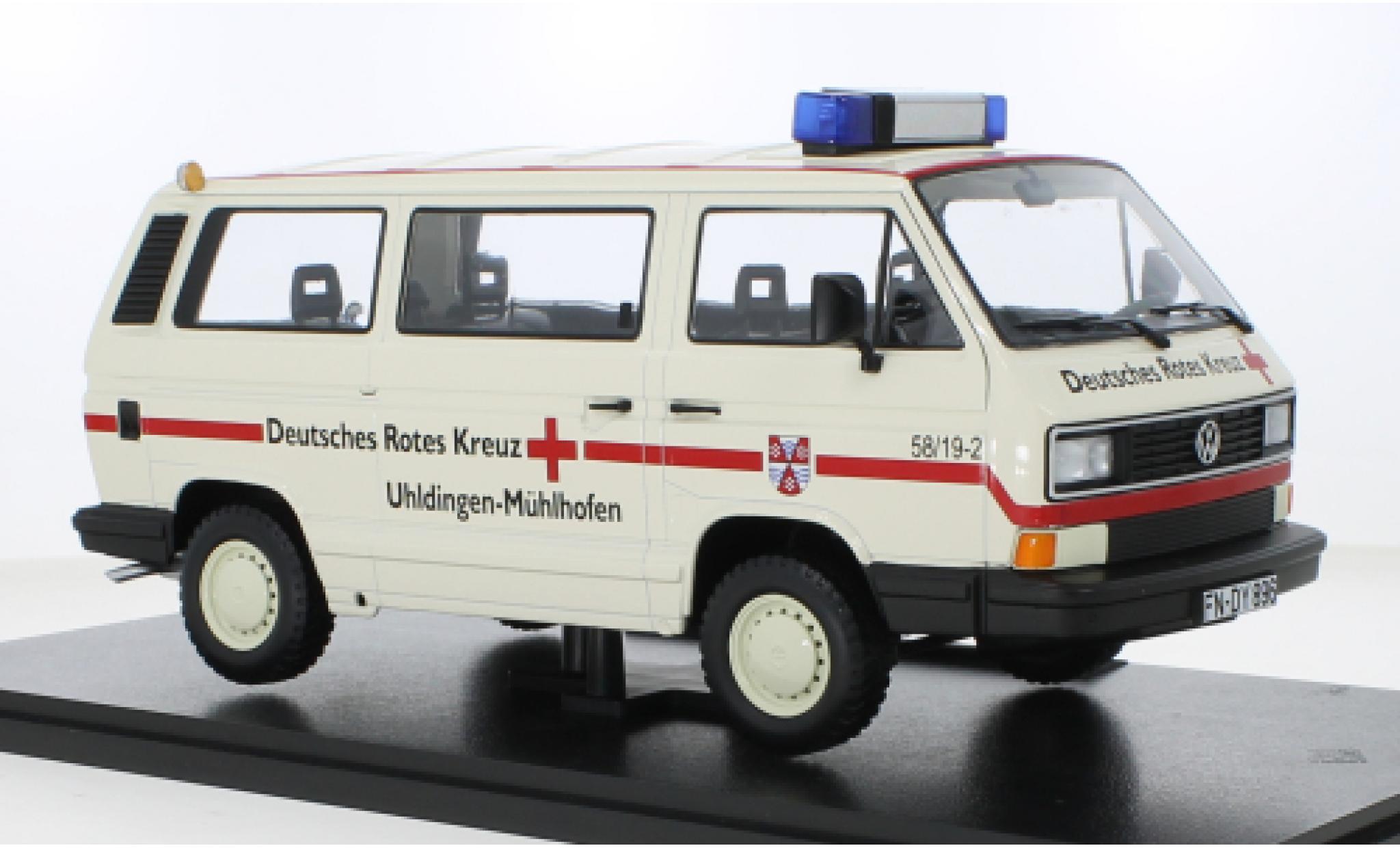 Volkswagen T3 1/18 KK Scale Bus Syncro DRK - Deutsches Rotes Kreuz 1987 modellino in miniatura