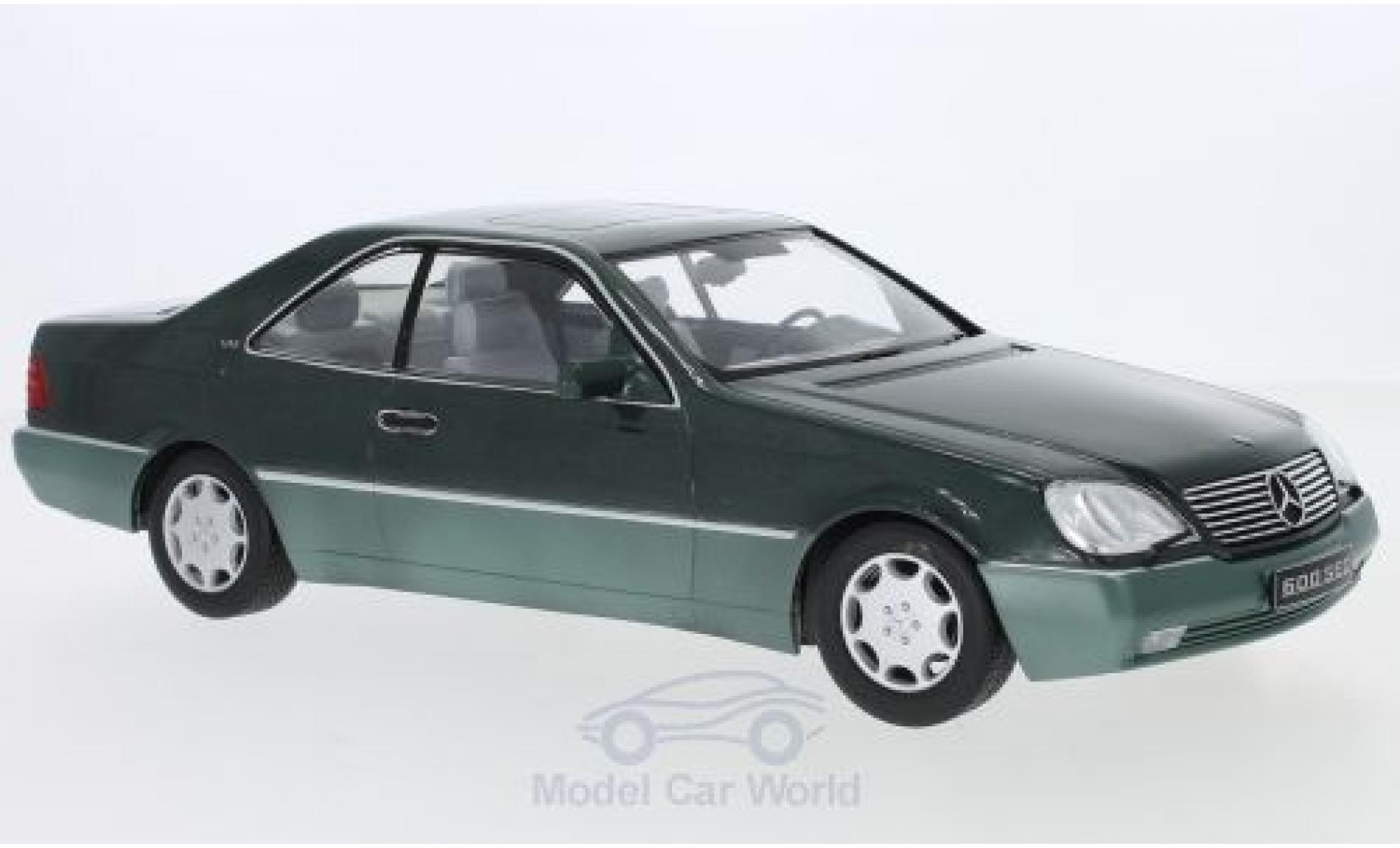Mercedes 600 1/18 KK Scale SEC (C140) metallico verde 1992 modellino in miniatura