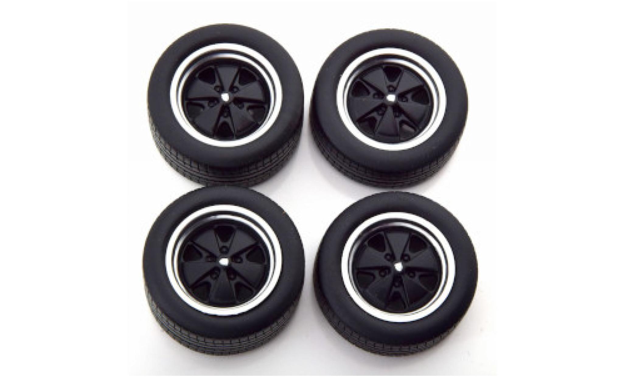 Porsche 930 Turbo 1/18 KK Scale Zubehör Reifen- und Felgenset: 911  schwarz/silber 1976 1:18 modellino in miniatura