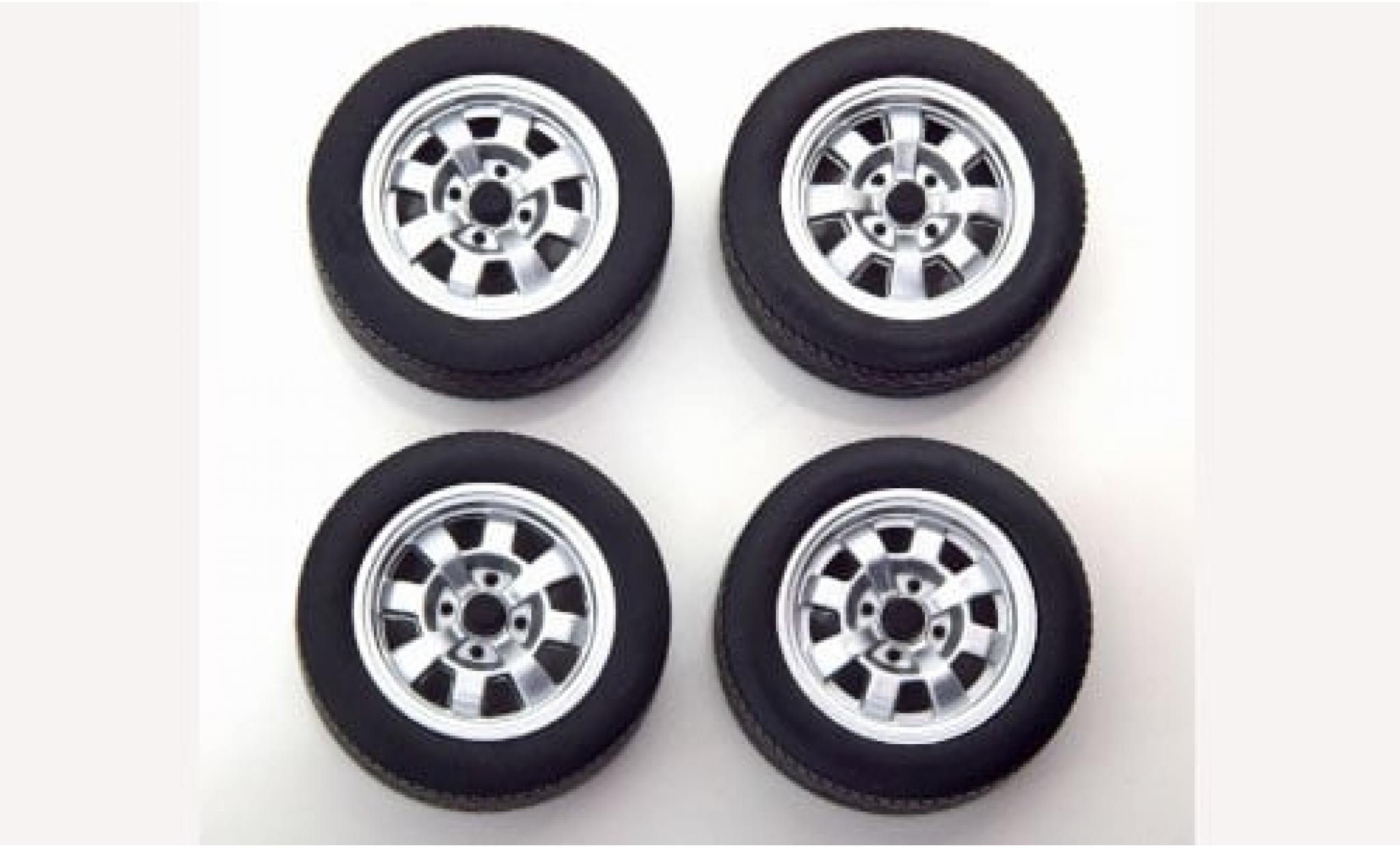 Porsche 924 1/18 KK Scale Zubehör Reifen- und Felgenset: 1:18 modellino in miniatura