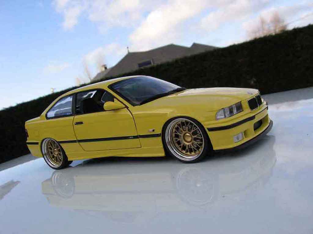 Bmw M3 E36 1/18 Ut Models jaune E36 jantes bbs bords larges modellino in miniatura