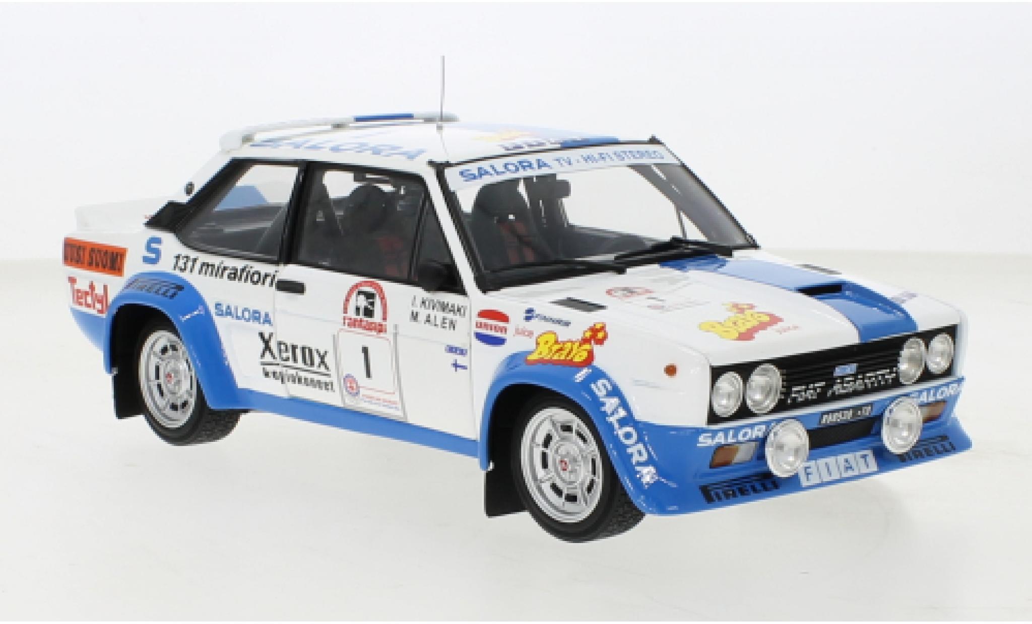 Fiat 131 1/18 Kyosho Abarth No.1 Rallye WM Rallye Finnland 1980 modellino in miniatura