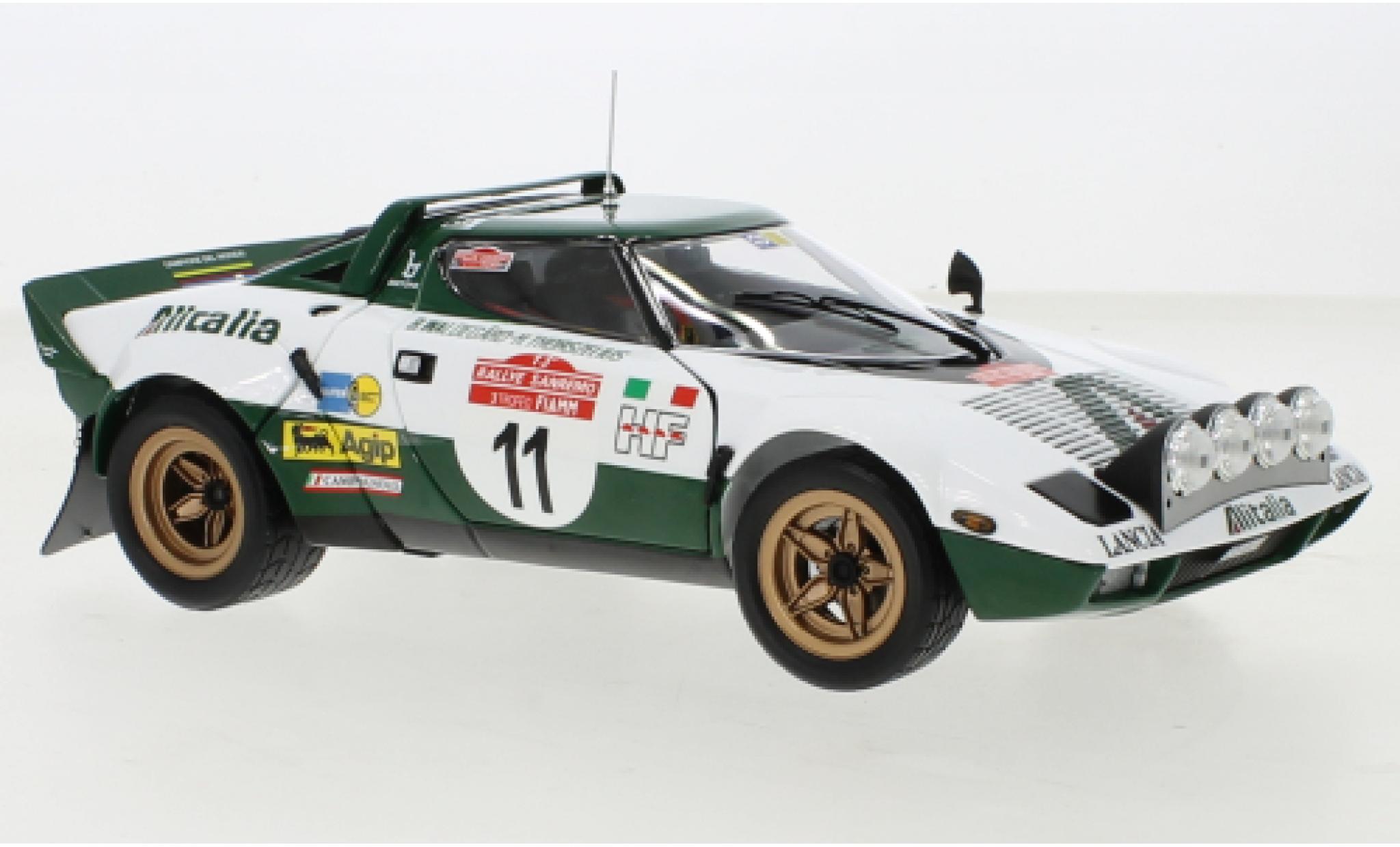 Lancia Stratos 1/18 Kyosho HF No.11 Alitalia Rallye WM Rallye San Remo 1975 modellino in miniatura