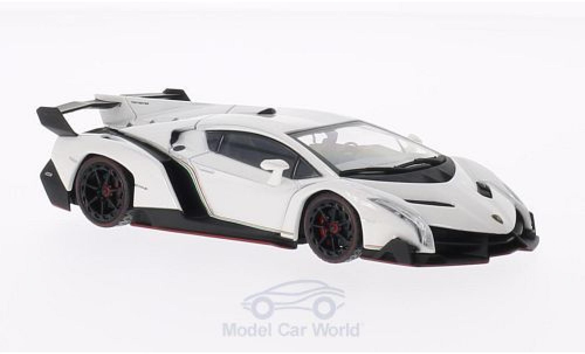 Lamborghini Veneno 1/43 Kyosho bianco mit rossoem Dekorstreifen modellino in miniatura