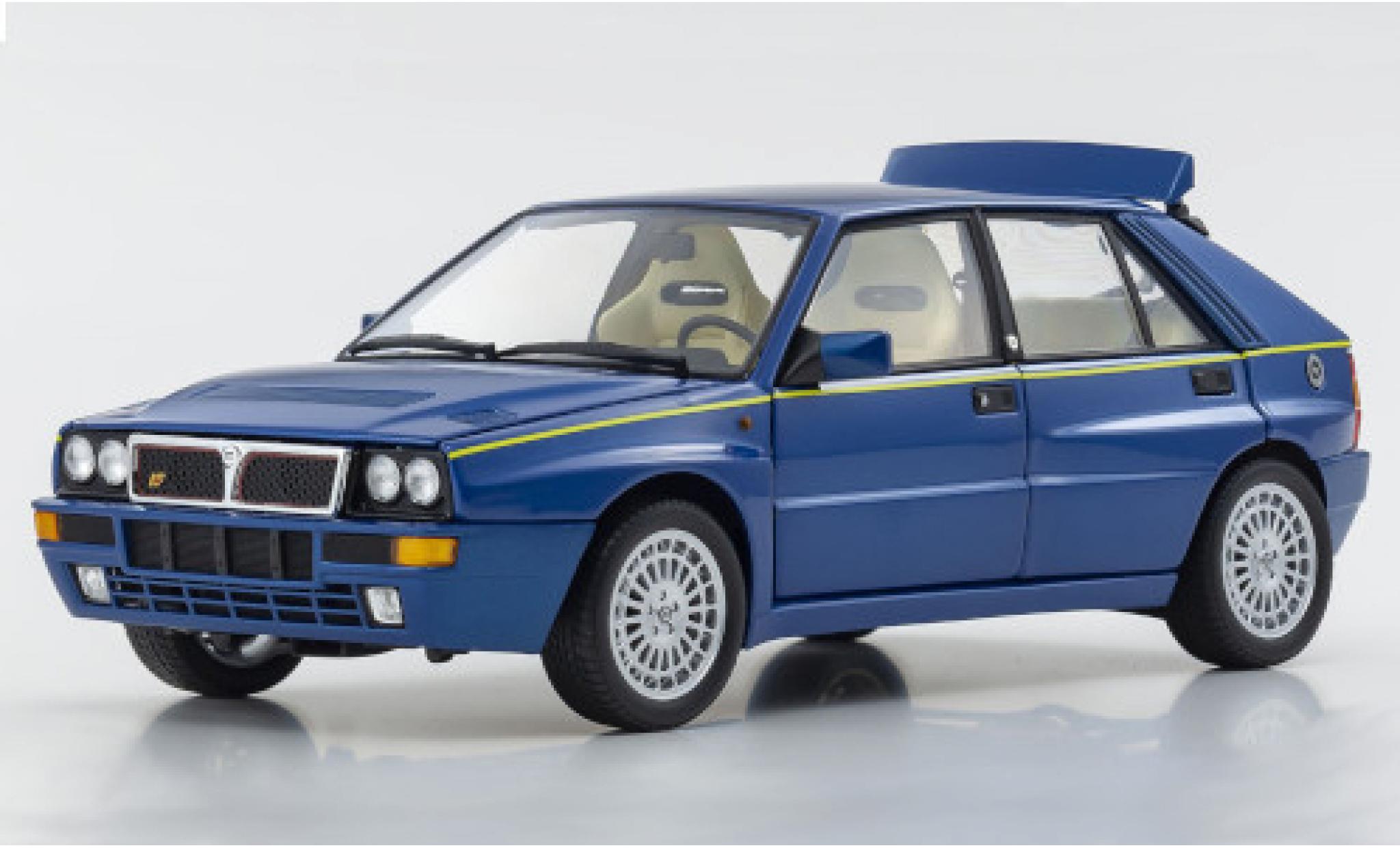 Lancia Delta 1/18 Kyosho HF Integrale metallico blu/giallo modellino in miniatura