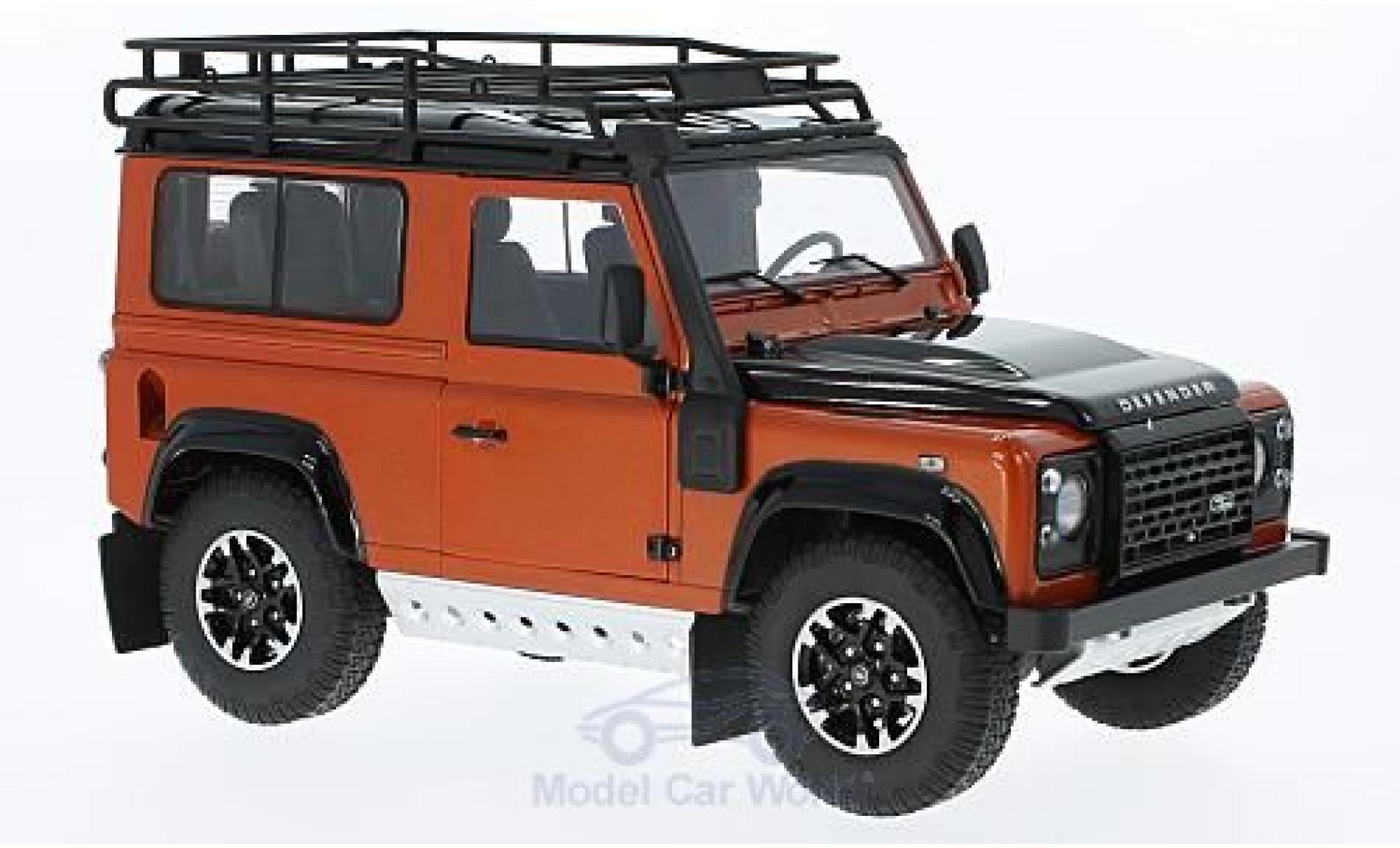 Land Rover Defender 1/18 Kyosho 90 Adventure metallico orange/nero modellino in miniatura