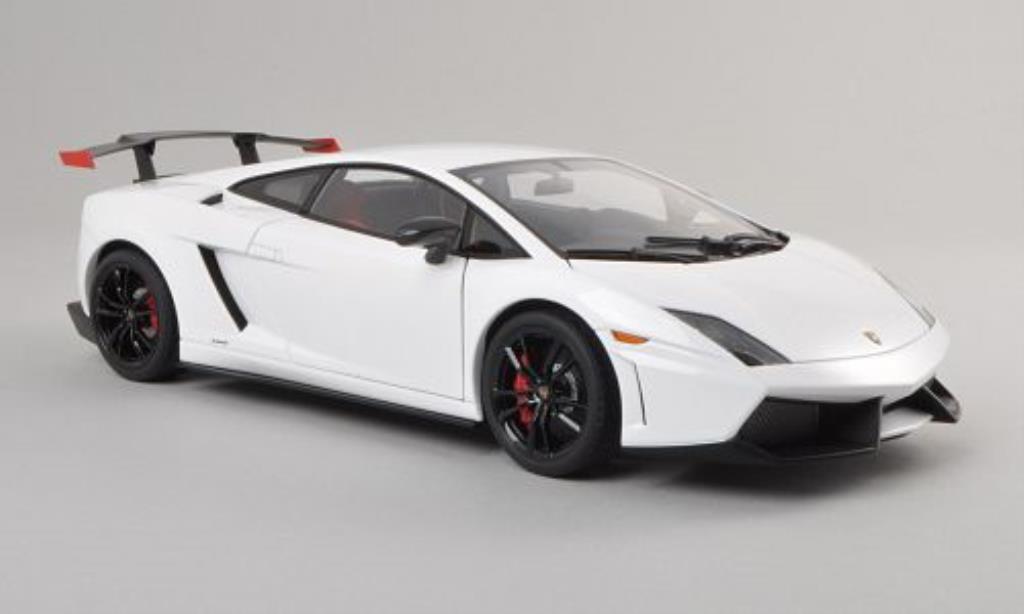 Lamborghini Gallardo 1/18 Autoart LP570 Supertrofeo Stradale bianco/nero 2011 modellino in miniatura