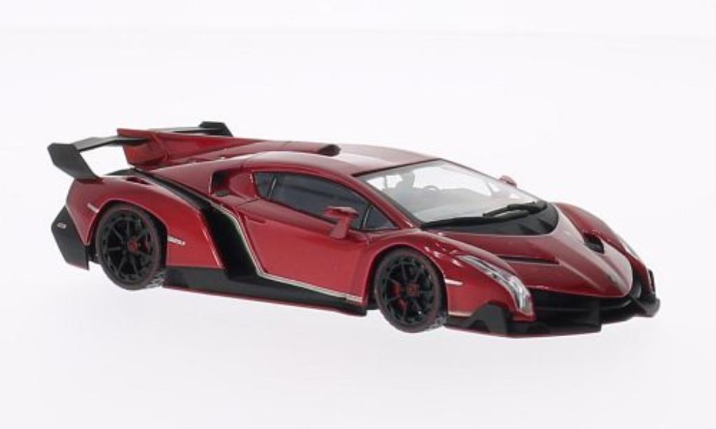 Lamborghini Veneno 1/43 Kyosho rosso mit rossoem Dekorstreifen modellino in miniatura