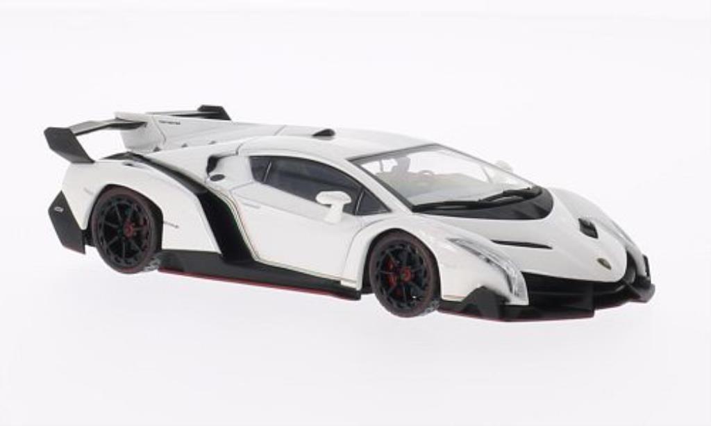 Lamborghini Veneno 1/43 Kyosho bianco mit rossoem Dekorstreifen modellino in miniatura