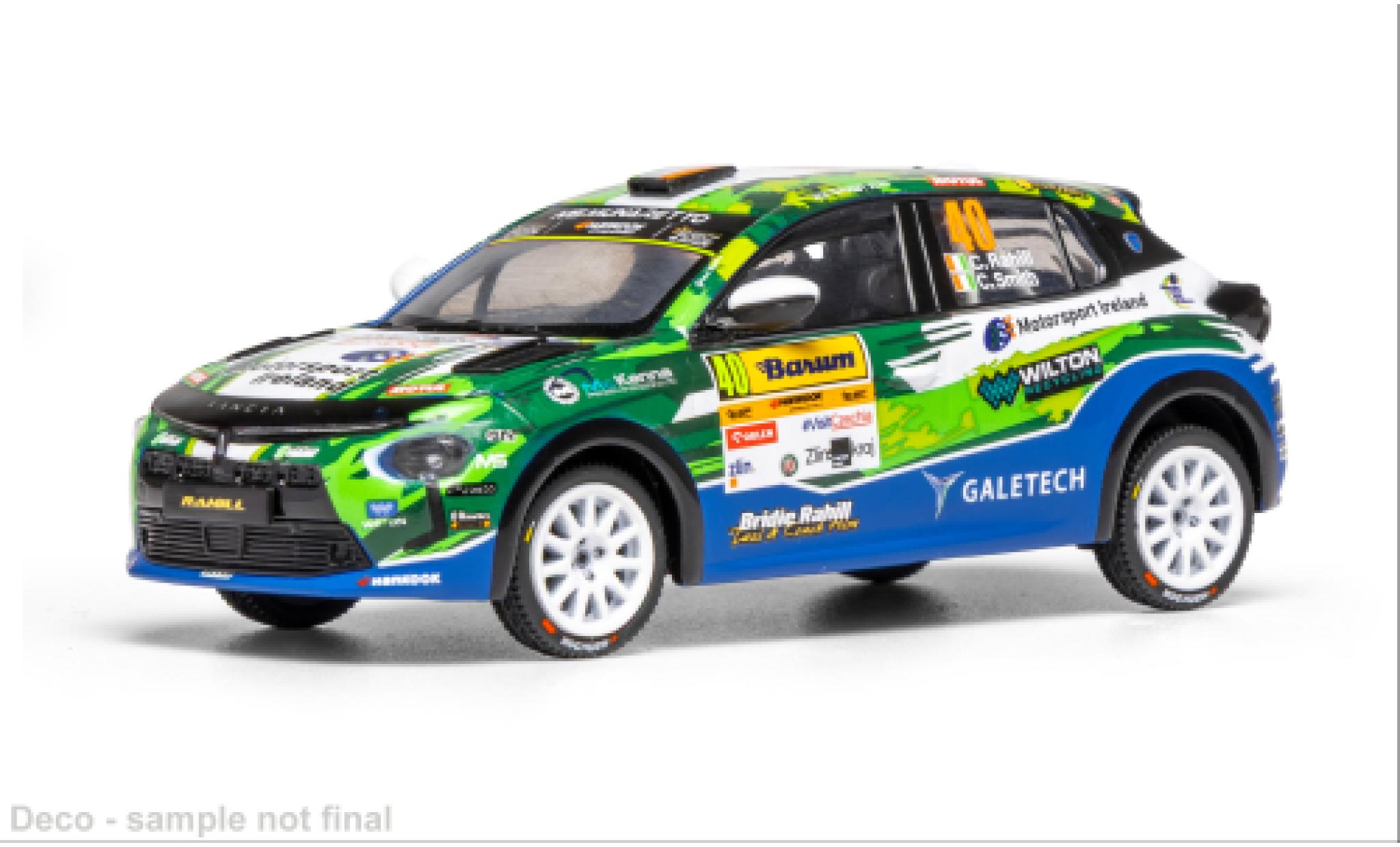 Lancia Ypsilon 1/43 IXO Rally4 HF Barum Rally 2025 #40 C.Rahill/C.Smith 1:43 modellino in miniatura