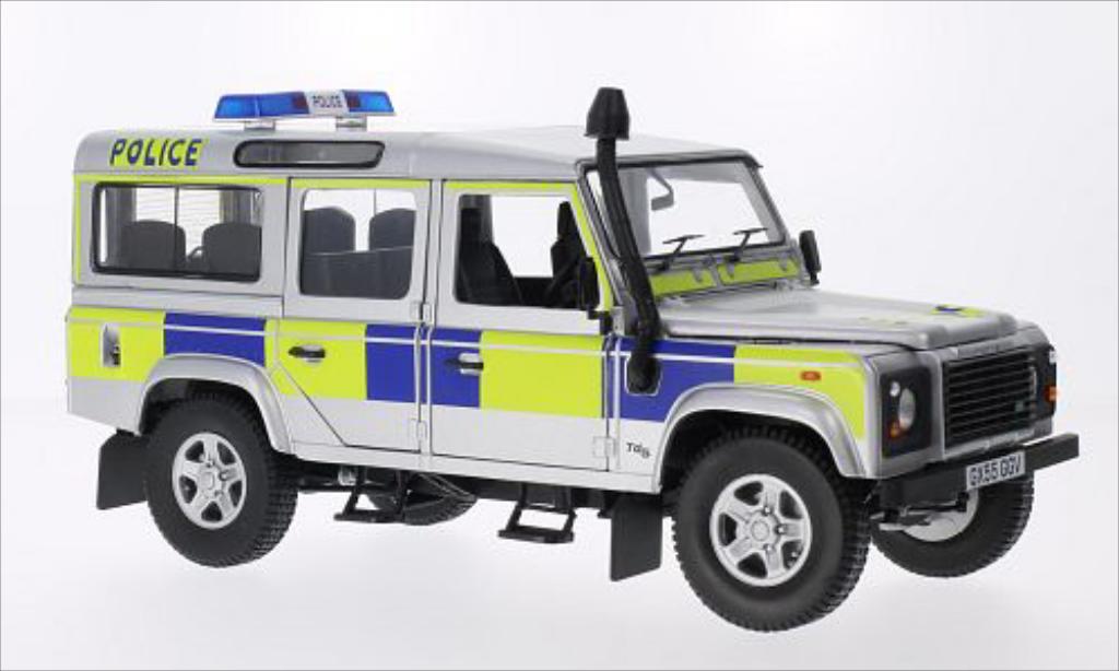 Land Rover Defender 1/18 Universal Hobbies 110 County Station Wagon Police (GB) grigio RHD 2004 modellino in miniatura