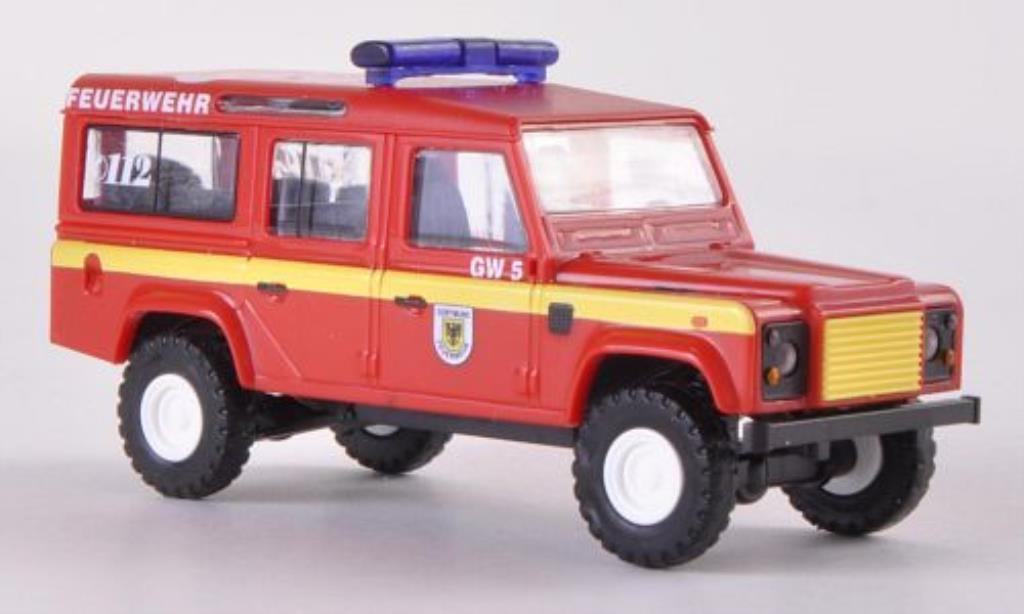Land Rover Defender 1/87 Busch 110 SW Feuerwehr Dortmund 1983 modellino in miniatura