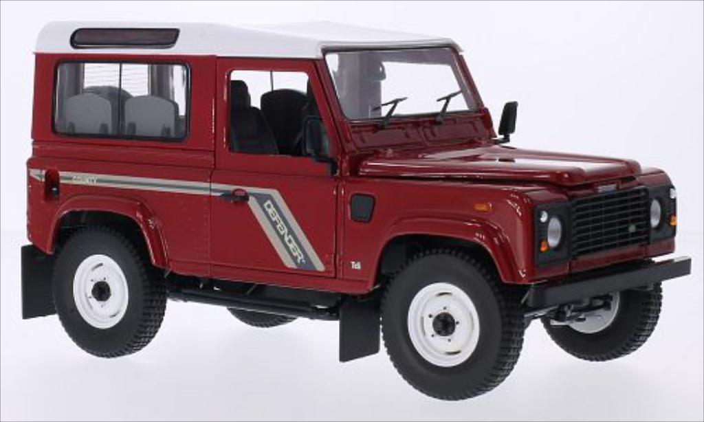 Land Rover Defender 1/18 Universal Hobbies 90 Station Wagon rosso/bianco RHD modellino in miniatura