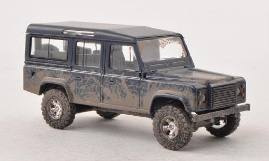 Land Rover Defender 1/87 Busch blu mit Schlammspuren modellino in miniatura