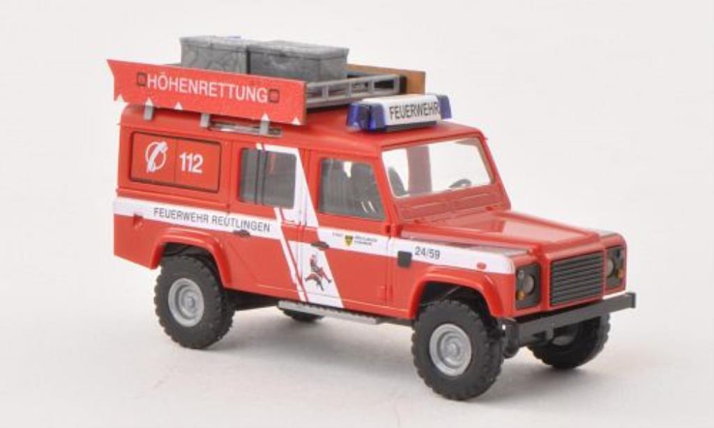 Land Rover Defender 1/87 Busch Hohenrettung Feuerwehr Reutlingen modellino in miniatura
