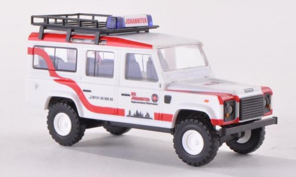 Land Rover Defender 1/87 Busch mit Dachgepacktrager Johanniter 1983 modellino in miniatura