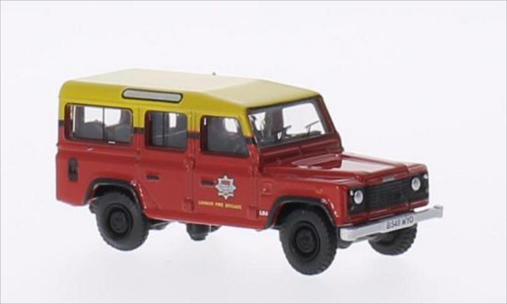 Land Rover Defender 1/76 Oxford Station Wagon RHD London Fire Brigade modellino in miniatura