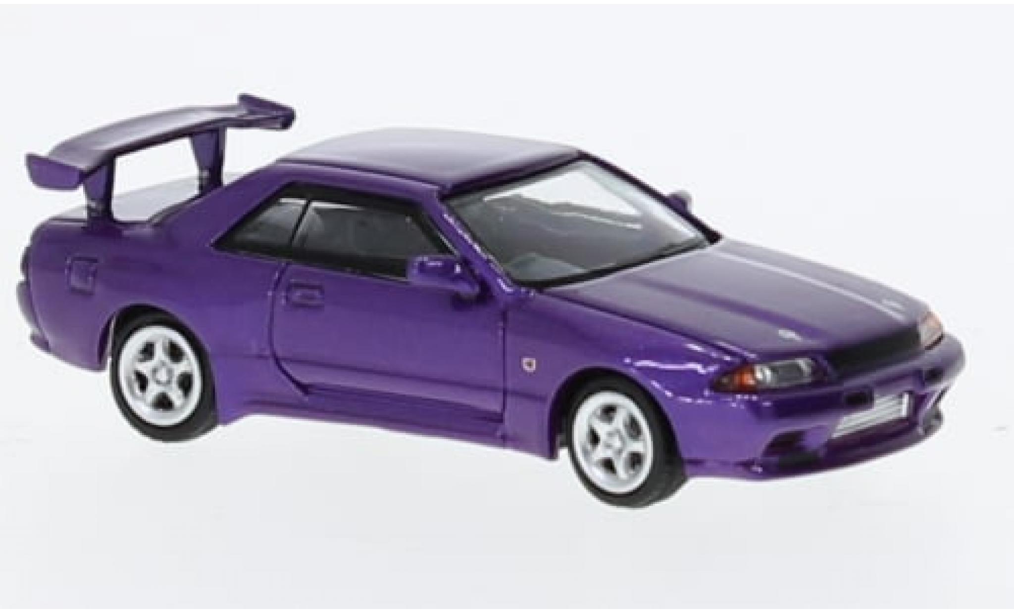 Nissan Skyline 1/87 Lang Feng Model GT-R (R32) metallise violett 1:87 modellino in miniatura