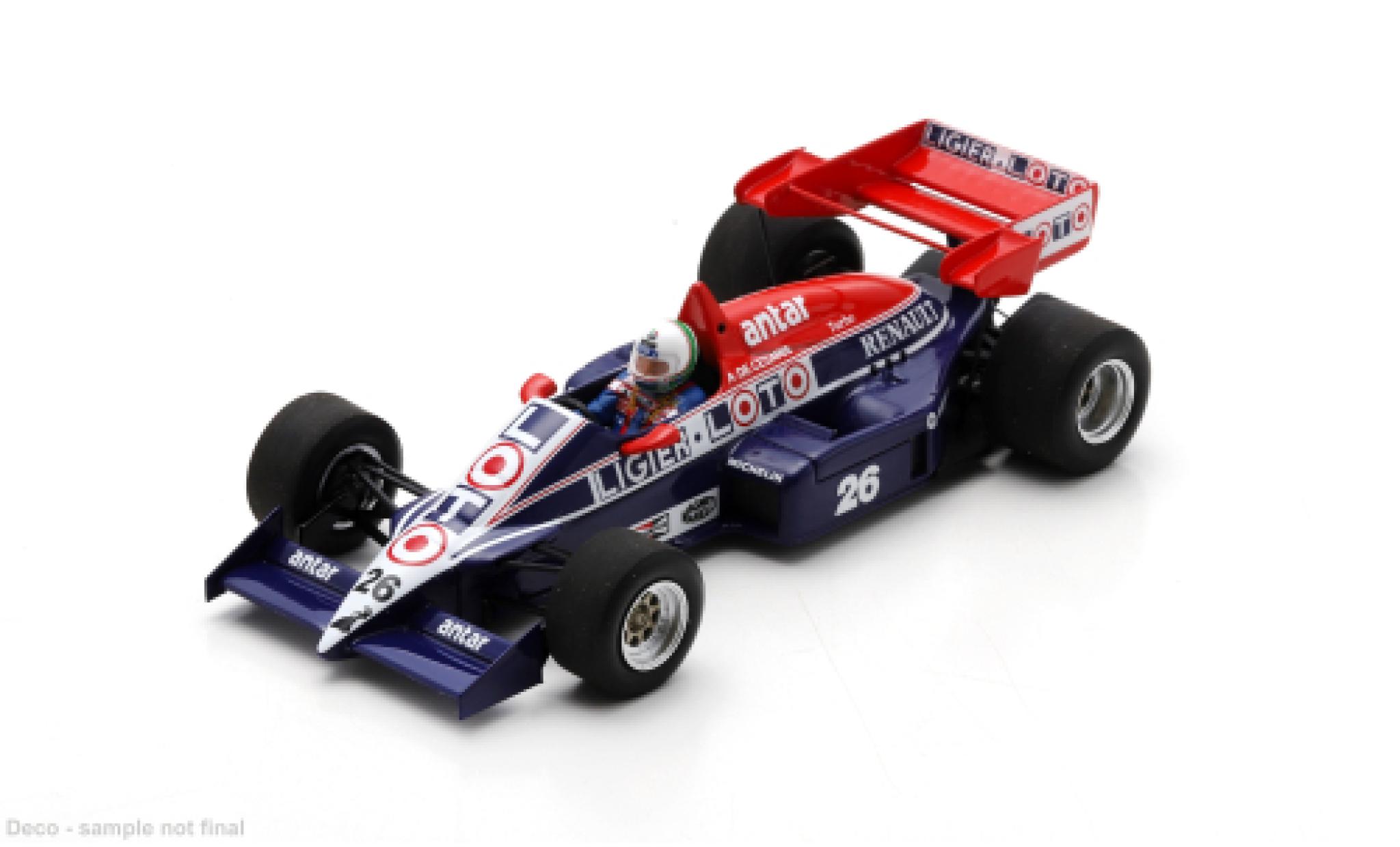 Ligier JS2 1/43 Spark 3 Formel 1 GP Deutschland 1984 #26 A.de Cesaris 1:43 modellino in miniatura