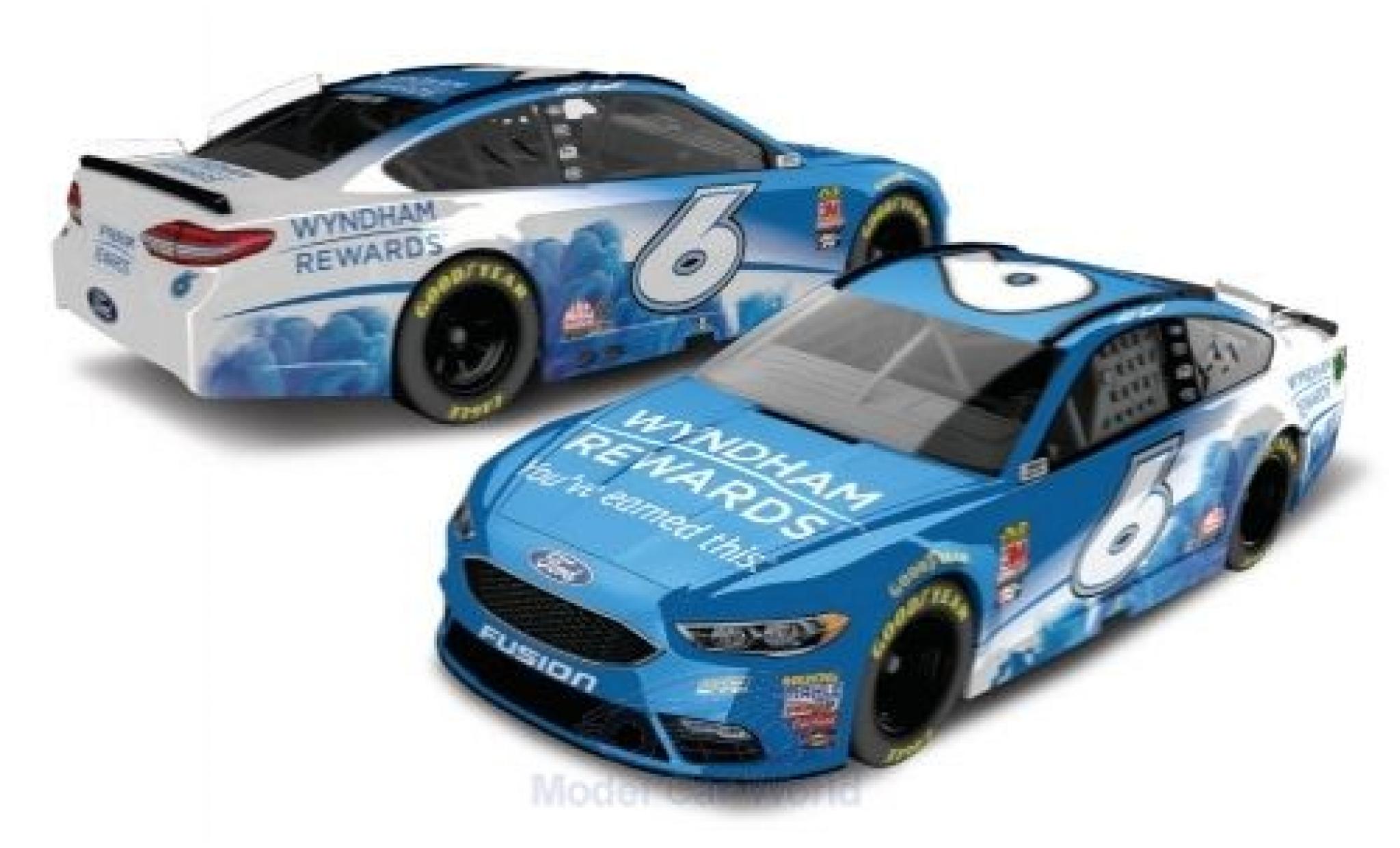 Ford Fusion 1/64 Lionel Racing No.6 Roush Fenway Racing Wyndham Rewards Nascar 2018 M.Kenseth modellino in miniatura
