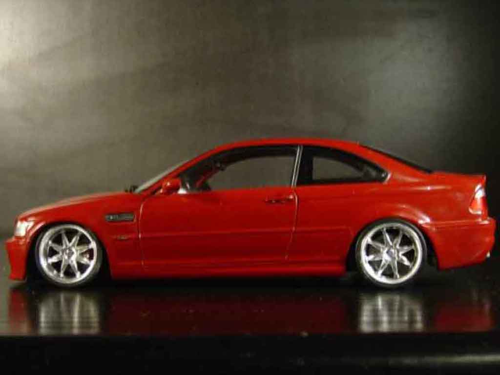 Bmw M3 E46 1/18 Kyosho tuning E46 rosso jantes alu tuning modellino in miniatura