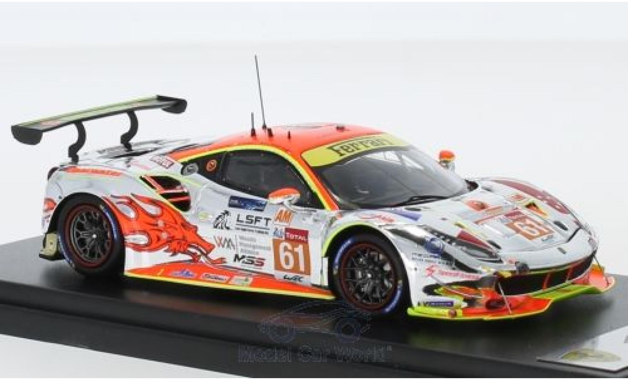 Ferrari 488 1/43 Look Smart GTE No.61 Clearwater Racing 24h Le Mans 2018 W.S.Mok/M.Griffin/K.Sawa modellino in miniatura