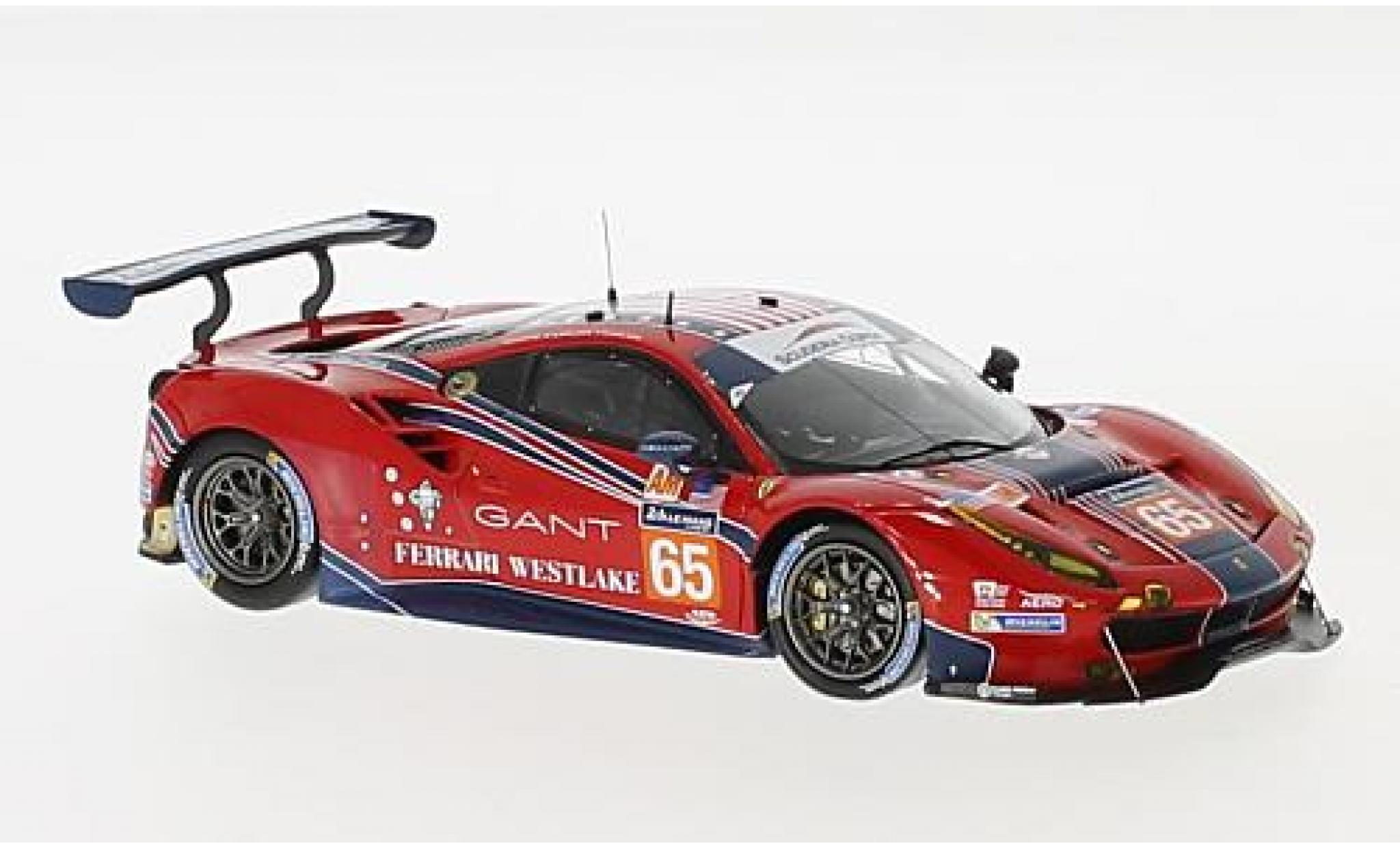 Ferrari 488 1/43 Look Smart GTE No.65 Scuderia Corsa 24h Le Mans 2017 C.Nielsen/A.Balzan/B.Curtis modellino in miniatura
