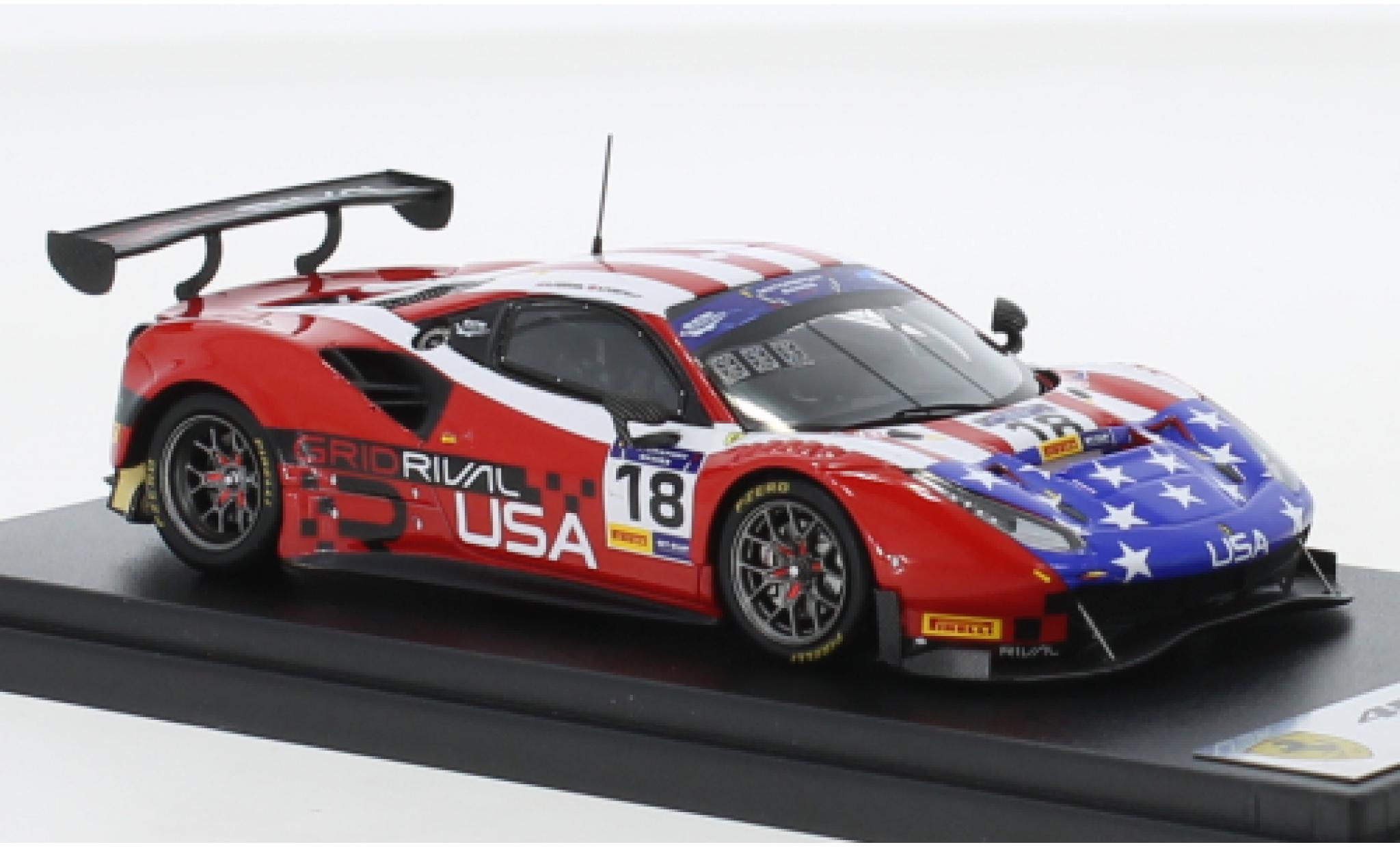Ferrari 488 1/43 Look Smart GT3 No.18 Team USA FIA Motorsport Games GT Cup Vallelunga 2019 modellino in miniatura