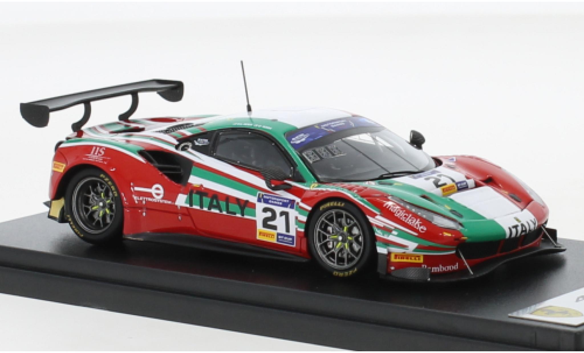 Ferrari 488 1/43 Look Smart GT3 No.21 Team Italy FIA Motorsport Games GT Cup Vallelunga 2019 modellino in miniatura
