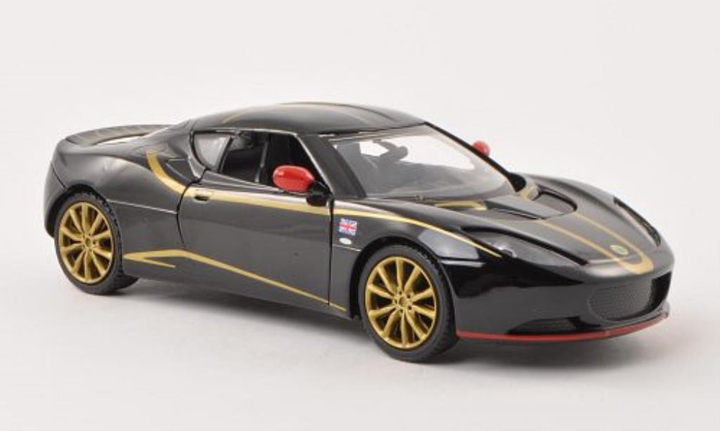 Lotus Evora S 1/24 Motormax S nero mit Dekor modellino in miniatura