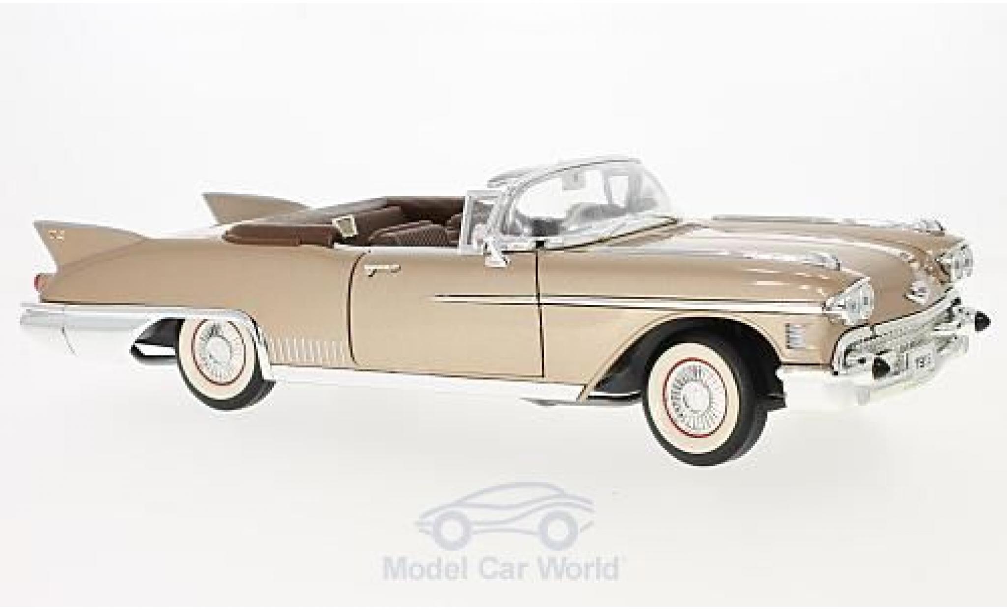 Cadillac Eldorado 1/18 Lucky Die Cast Biarritz metallico beige 1958 modellino in miniatura