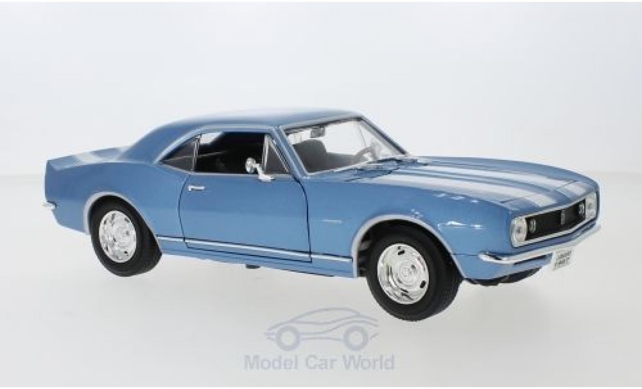 Chevrolet Camaro 1/18 Lucky Die Cast Z28 metallico blu/bianco 1967 modellino in miniatura