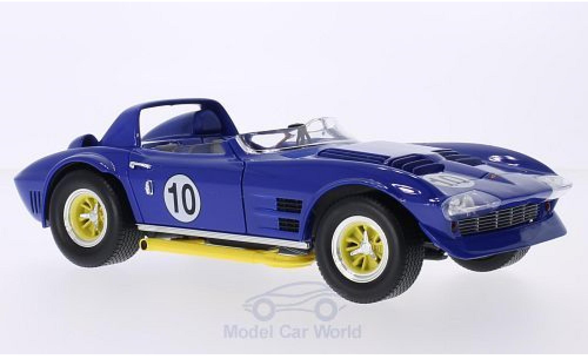 Chevrolet Corvette 1/18 Lucky Die Cast Grand Sport Roadster blu No.10 1964 modellino in miniatura